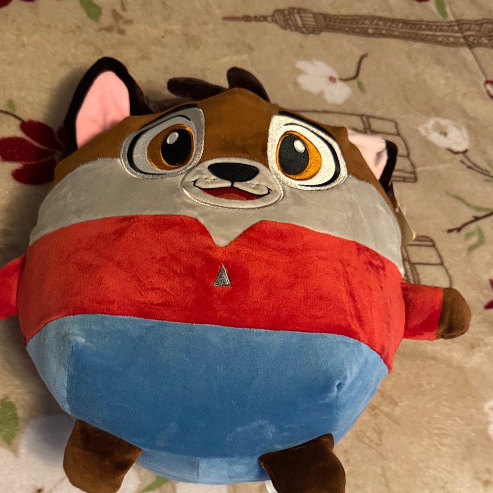 Adorable Plush Fox Toy with Red and Blue Outfit